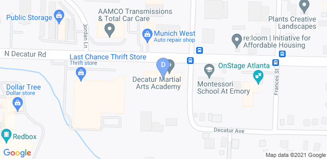 Map to Decatur Martial Arts Academy